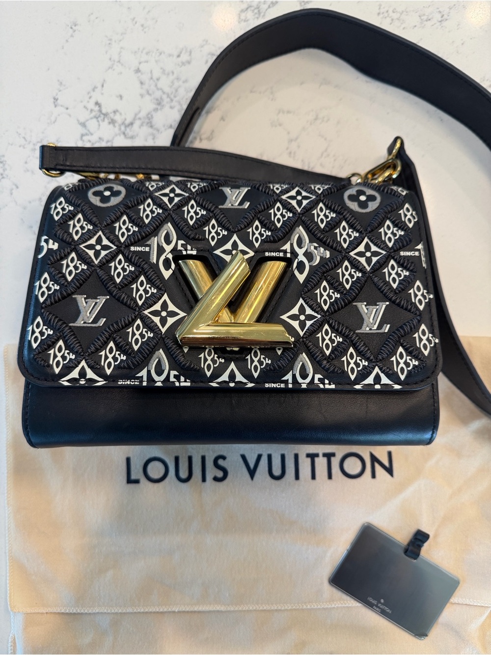 Louis Vuitton Twist 1954 Special Edition Black White& Gold Monogram Shoulder Bag